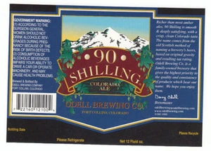 MINT ODELL BREWING CO. 90 SHILLING COLORADO ALE BEER LABEL - Picture 1 of 1