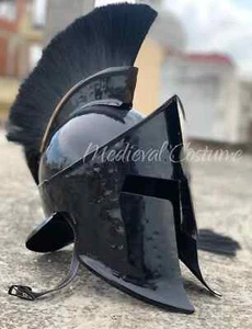 300 Wearable Spartan Helmet Medieval Leonidas Antique Black Greek Knight Helmet - Picture 1 of 5