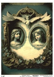 Papel de arroz A4 seda de paja decoupage técnica de servicio Engel Vintage RE0957 - Imagen 1 de 1