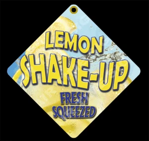 LEMON SHAKE UP Diamond Concession Sign - Trailer, Stand 12" x 12" 2 sided - Picture 1 of 2