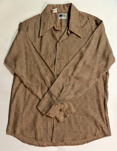Vintage Mr. Dee Cee Men's Long Sleeve Button Up Dress Shirt Large 16-16.5 USA - Picture 1 of 3