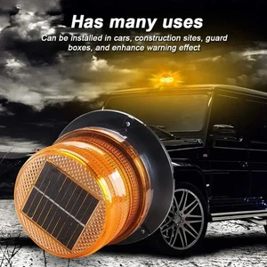 1Pack LED Solar Beacon Light Strobe Lights  Magnetic Solar Warning Light USA - Bild 1 von 7