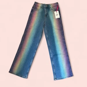 Justice 90’s Style Baggy Ombré rainbow Jean, Girls Size 10, New With Tags! - Picture 1 of 5