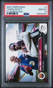 2024 Topps Now #1 Lamine Yamal/Travis Scott FC Barcelona PSA 10 - Picture 1 of 2