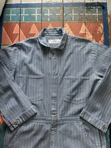 Herringbone Overalls Coveralls American Workwear Vintage Style Boiler Suit Large - Picture 1 of 18