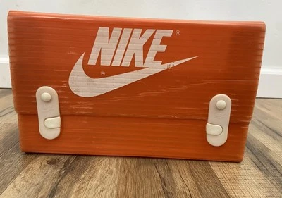 Vintage 1970s Nike Roadrunner V Orange Plastic Corrugated Shoe Box BOX ONLY - Image 1 of 4