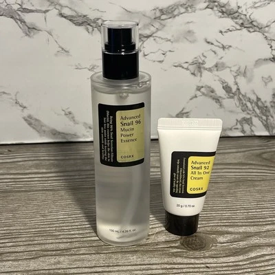 COSRX Advanced Snail 96 Mucin Power Essence 130ml & 92 All In One Cream 20g New - Image 1 of 4