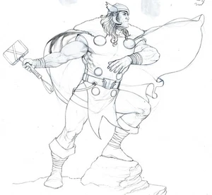 Thor Himmel & Erde Comic & Hardcover Original Bleistifte von Ariel Olivetti (2012) - Bild 1 von 4