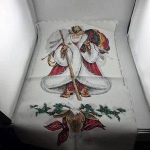 Vintage Frontier Santa set 2 Fabric Panel Daisy Kingdom Cowboy Western Christmas - Picture 1 of 8