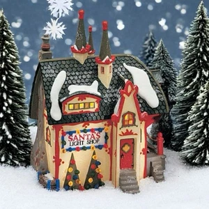 Vintage 1997 Dept 56 “SANTA’S LIGHT SHOP “ North Pole Series Heritage Village - Picture 1 of 12