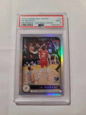 2022 Panini NBA Hoops Ja Morant Panini Presents HOLO GOLD /10 PSA 9 - Image 1 of 2