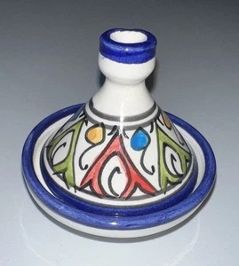 Serving Tagine Moroccan Pottery Spice, Condiment Pot Hand Painted 3.25" Tall - Picture 1 of 7