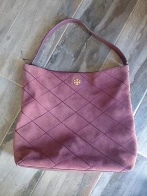 Bolso Hobo Tory Burch Port Frida Púrpura Gamuza Cosido Foto 1 de 4