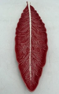 Vintage Bordallo Pinheiro rote Langblattschale, sehr selten & Rarität - Made in Portugal - Bild 1 von 8