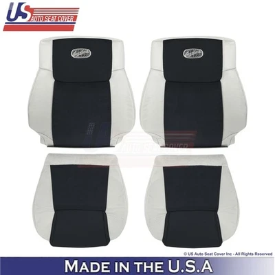 Fundas de asiento delanteras de cuero y gamuza gris 2 tonos para Jeep Commander 2006-2010 Foto 1 de 4