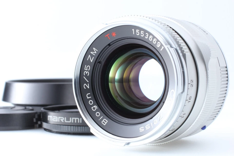 [TOP MINT w/Hood] Carl Zeiss Biogon 35mm f/2 ZM T* Silver Lens Leica M JAPAN - Image 1 of 4