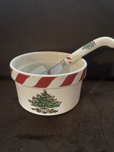 New Spode Christmas Tree Peppermint Porcelain Dip Set China - Picture 1 of 7