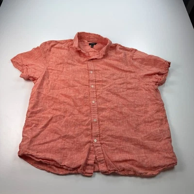 Banana Republic Button Down Shirt Mens 2XL XXL Orange Slim Fit Linen Casual - Image 1 of 4
