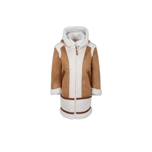 (Kids) Chloe Faux Fur Coat with Logo Brown - Picture 1 of 1