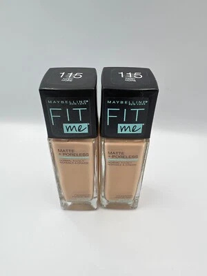 2PACK Maybelline Fit Me Foundation Matte + Poreless Shade 115 Ivory 1oz - Image 1 of 4