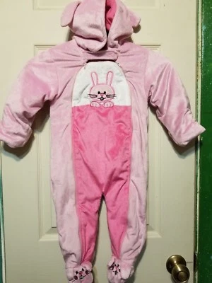 RUBIES PINK BUNNY BODY SUIT CHILD HALLOWEEN COSTUME BUNNY EARS 12/18 MONTHS - Image 1 of 4