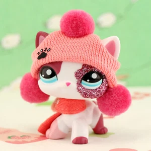Little Pet gato de pelo corto #2291 ojos brillantes bola de lana gorro bufanda para juguete LPS - Imagen 1 de 6