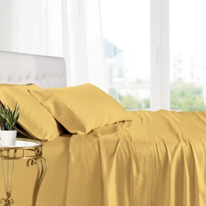 California King Bed Sheet Set- 100% Bamboo Ultra Cool Soft Deep Pocket Sheets - Picture 1 of 16