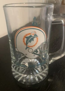 1991 NFL *MIAMI DOLPHINS* 32 OZ. HEAVY GLASS BEER MUG SLIM JIM - Collectors Ed. - Picture 1 of 5