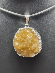 Common Citrine Druzy SP PENDANT Handcrafted Quality Durable L7 - Picture 1 of 7