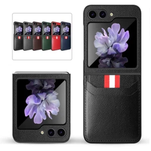 For Samsung Galaxy Z Flip5 Luxury Leather Shockproof Card Pocket Slim Phone Case - Photo 1 sur 24