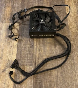 CORSAIR CX750M 75-002019 750W POWER SUPPLY Partly Modular Tested - Afbeelding 1 van 13