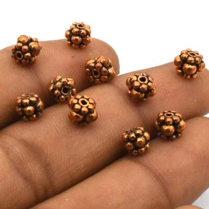 10 Pcs 6mm Bali Barrel Spacer Bead Antique Copper Jewelry Making Bead - Picture 1 of 4