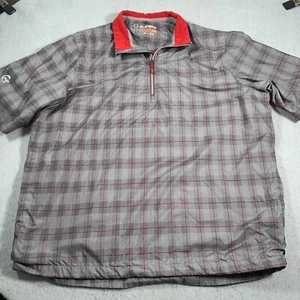 Sunice Pullover Mens XL Gray Plaid Windbreaker Short Sleeve Golf - Picture 1 of 14