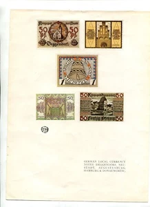 Vintage Print GERMAN LOCAL CURRENCY The Studio Deggendorf Neustadt Hamburg etc - Picture 1 of 1