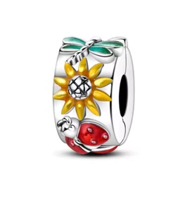 Charms Anhänger Silber 925 für Pandora Armband Sommer Sonne 2025 Trend Blume #34 - Bild 1 von 1