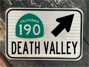 DEATH VALLEY CALIFORNIA Highway 190 cartello stradale 12"x18" stile DOT parco nazionale - Foto 1 di 5