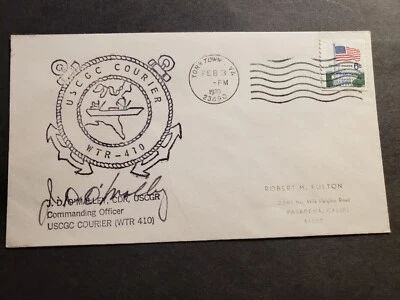 USCGC COURIER WTR-410 Naval Cover 1970 SIGNED by CO Cachet - Image 1 of 2