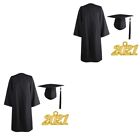  Set of 2 Doctoral Hat Kids Kits 2021 Graduation Dress Tassel