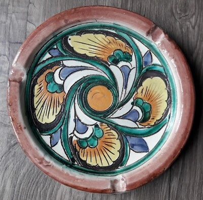 Portacenere decorato a mano a smalto e graffito - Ceramiche Linari Faenza - Immagine 1 di 4