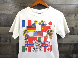 Vintage Disney Epcot Hemd Herren Medium weiß Mickey Mouse World Showcase 80er - Bild 1 von 11