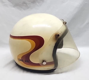 Vintage CAN-AM 1970's Motorcycle Dirtbike Helmet Size medium Retro w Shield - Picture 1 of 9