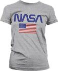 NASA Old Glory Girly Tee Damen T-Shirt Heather-Grey
