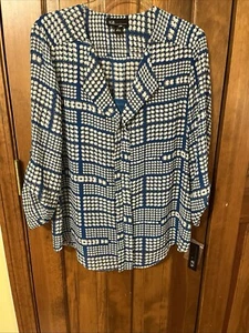 NWT AGB Women's 3/4 Sleeve Sheer Blouse with Tank - Size Large (0056) - Picture 1 of 10