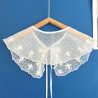 Organza Embroidery Shawl Collar Lace Up Shawl Front Placket Collar