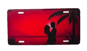Palm Tree On Beach Tropical Paradise Vehicle Metal Novelty License Plate - Picture 1 of 1