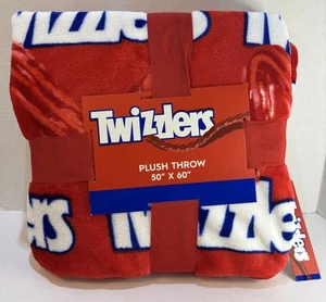TWIZZLERS CANDY LOGO RED PLUSH THROW BLANKET 50” X 60” Official Licensed NWT - Picture 1 of 5