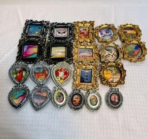 Dollhouse Miniature Art Ornate Antique Style Frames 21pc Magnet Wall Landscape - Picture 1 of 17