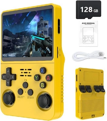 YUYQAQ 128g R36s Retro Handheld Video Game Console Linux System 3.5 Inch Ips Screen