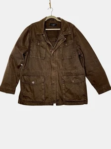 Schwarze Nieten Herren braun Baumwolle Scheunenmantel Militär Utility Outdoor robust Gr. XXL - Bild 1 von 11
