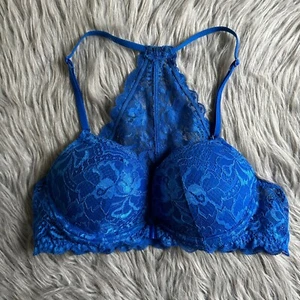 Pink Victoria's Secret Date Racerback Bralette Damen Gr. 34B Blau Spitze BH - Bild 1 von 7